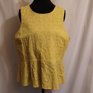 Michael Kors Yellow Eyelet Tank Top